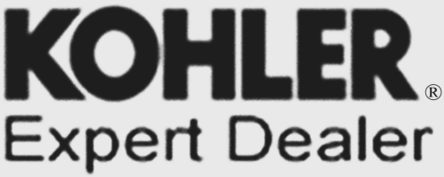 Kohler logo with the words "expert dealer" written below. The background is white with black lettering